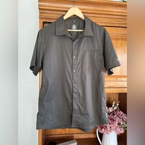 Club Ride Apparel Men's Protocol Shirt Olive Snap Button Mountain Biking Shirt L